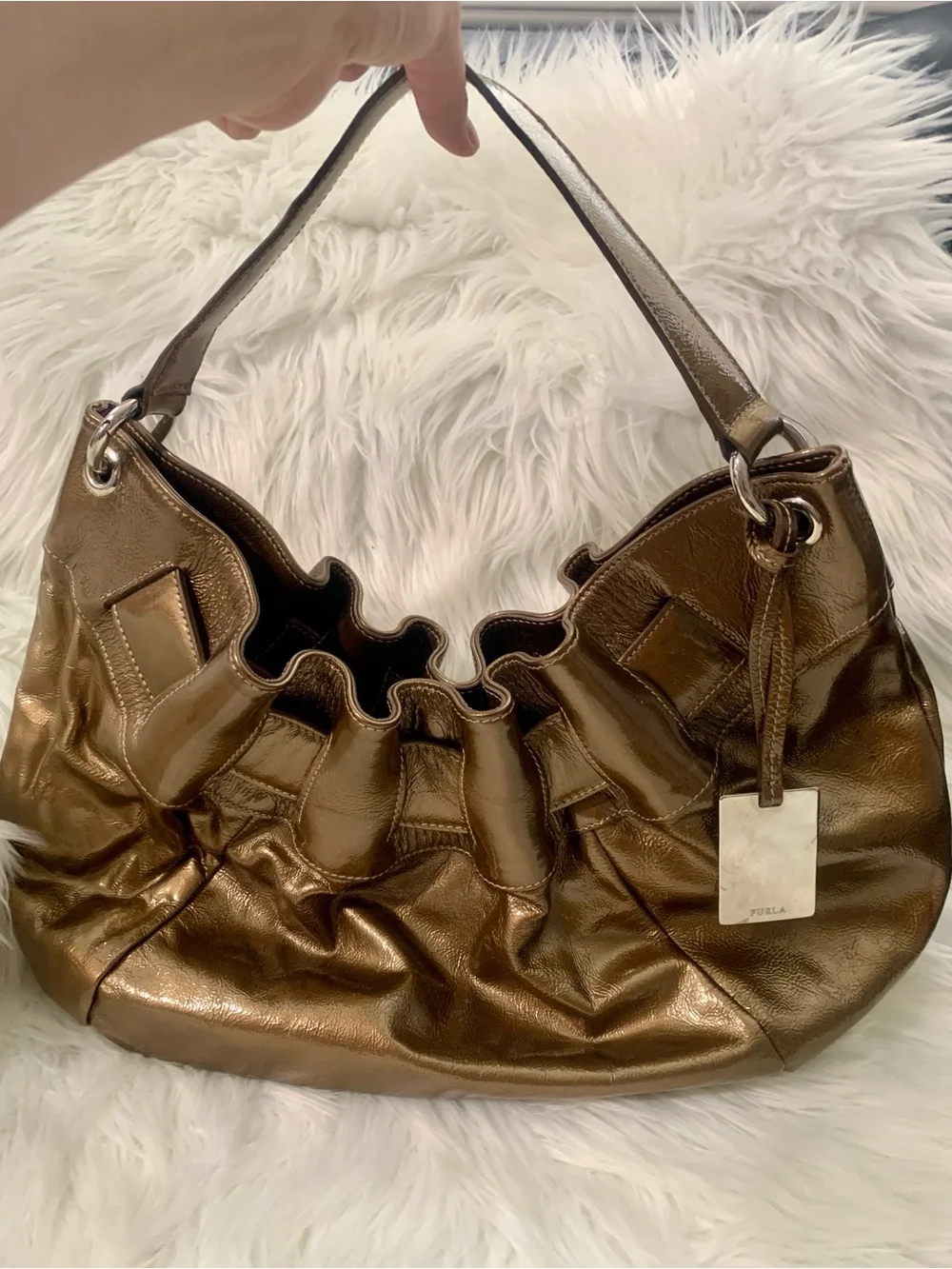 Furla shiny bronze